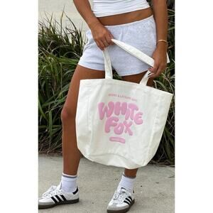 NWT White Fox Balanced Tote Bag White/Pink